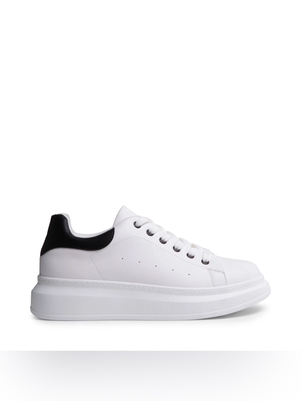 Steve Madden Zolla Sneakers -White Sneakers with Black Heel Accent - women
